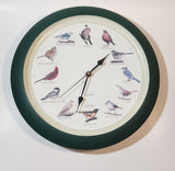 1997 MFA Green 13 1/4" Wall Clock with Hourly Bird Sounds