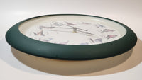 1997 MFA Green 13 1/4" Wall Clock with Hourly Bird Sounds