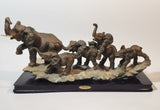 Ruby's Collection 13 3/4" Elephant Family Sculpture on Wood Base