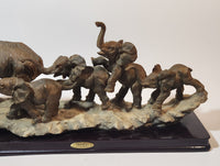 Ruby's Collection 13 3/4" Elephant Family Sculpture on Wood Base