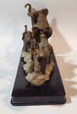 Ruby's Collection 13 3/4" Elephant Family Sculpture on Wood Base