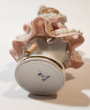 Vintage Crown 'N' Dresden Ballerina 5 1/4" Pink and White Lace Porcelain Dressed Figurine