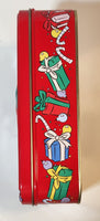 1998 Warner Bros. Looney Tunes Marvin The Martian In Space Style Christmas Sleigh Embossed Tin Metal Container