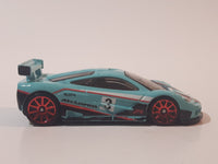 2022 Hot Wheels Retro Racers McLaren F1 GTR Cyan Light Blue Die Cast Toy Car Vehicle