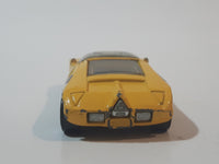 1999 Hot Wheels Criss Cross Crash Ford GT-90 Yellow Die Cast Toy Car Vehicle