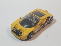 1999 Hot Wheels Criss Cross Crash Ford GT-90 Yellow Die Cast Toy Car Vehicle