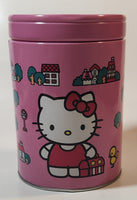 1976, 2011 Sanrio Hello Kitty Pink 6" Tall Tin Metal Coin Bank