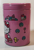 1976, 2011 Sanrio Hello Kitty Pink 6" Tall Tin Metal Coin Bank