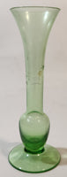 Vintage Berry Plant Etched Green Glass 6" Tall Bud Vase