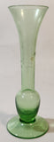 Vintage Berry Plant Etched Green Glass 6" Tall Bud Vase