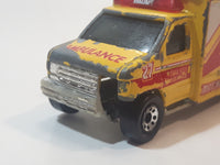 1998 Matchbox To The Rescue 1996 Ford Ambulance Yellow Die Cast Toy Car Vehicle
