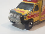 1998 Matchbox To The Rescue 1996 Ford Ambulance Yellow Die Cast Toy Car Vehicle
