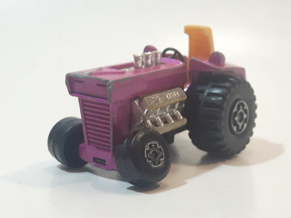 Vintage 1972 Lesney Products Matchbox No. 29 Mod Tractor Magenta Pink Die Cast Toy Car Farming Equipment Machinery Vehicle