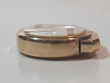 Vintage Fisher Mother of Pearl Abalone Shell Engraved Gold Tone Round Shaped Lighter Made in Japan