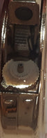Vintage Fisher Mother of Pearl Abalone Shell Engraved Gold Tone Round Shaped Lighter Made in Japan