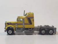 Vintage 1980s Yatming Kenworth Semi Tractor Truck Yellow Die Cast Toy Car Vehicle