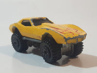 1987 Hot Wheels Monster Vette Corvette Stingray Yellow Die Cast Toy Car Vehicle