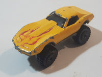 1987 Hot Wheels Monster Vette Corvette Stingray Yellow Die Cast Toy Car Vehicle