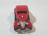 Rare 1987 Hot Wheels 3-Window '34 Red w/ Yellow White Black ZZ Die Cast Toy Car Hot Rod Vehicle