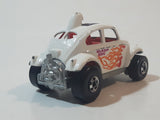 1987 Hot Wheels Baja Bug Volkswagen VW Beetle White Die Cast Toy Car Vehicle