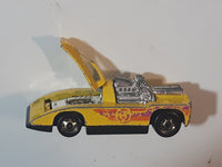 1982 Hot Wheels Cannonade Yellow Die Cast Toy Race Car Vehicle w/ Opening Hood - Hong Kong