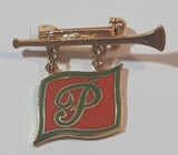 Trumpet Horn with Letter P Flag Enamel Metal Lapel Pin