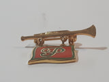 Trumpet Horn with Letter P Flag Enamel Metal Lapel Pin