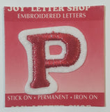 1996 Joy Insignia Letter Shop Red Letter P Iron On Embroidered Fabric Patch Badge