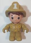 Fisher Price Little People Firefighter #1 Brown 2 5/8" Toy Figure