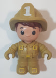 Fisher Price Little People Firefighter #1 Brown 2 5/8" Toy Figure