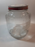 Vintage Blue Ribbon Coffee The Quality Coffee 8" Tall Heavy Ribbed Glass Jar with Metal Lid