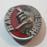 Vintage 1984 Arroyo Grande Hawaii Hang Loose Red and Green Enamel Belt Buckle