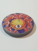 Pool Billiards Snooker Orange 8 Ball with Lightning Heavy Metal Caps Pog Slammer