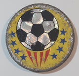 Soccer Football with Stars Heavy Metal Caps Pog Slammer