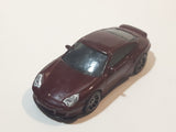 Rare 2009 Matchbox Porsche 911 Turbo Metalflake Maroon Die Cast Toy Car Vehicle