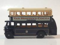 1980s Lledo Promotional Model Double Decker Bus Van Houten's Cocoa Blue and Cream Die Cast Toy Car Vehicle