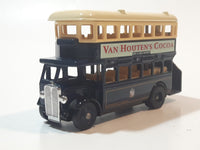 1980s Lledo Promotional Model Double Decker Bus Van Houten's Cocoa Blue and Cream Die Cast Toy Car Vehicle