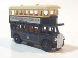 1980s Lledo Promotional Model Double Decker Bus Van Houten's Cocoa Blue and Cream Die Cast Toy Car Vehicle