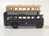 1980s Lledo Promotional Model Double Decker Bus Van Houten's Cocoa Blue and Cream Die Cast Toy Car Vehicle