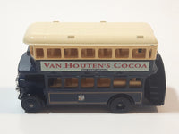 1980s Lledo Promotional Model Double Decker Bus Van Houten's Cocoa Blue and Cream Die Cast Toy Car Vehicle