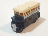 1980s Lledo Promotional Model Double Decker Bus Van Houten's Cocoa Blue and Cream Die Cast Toy Car Vehicle