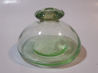 Vintage Ink Well Style Lime Green Blown Glass Bottle