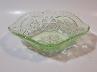 Vintage Lime Green Pressed Glass Serving Dish
