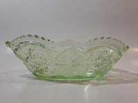 Vintage Lime Green Pressed Glass Serving Dish