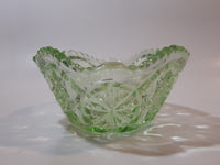 Vintage Lime Green Pressed Glass Serving Dish