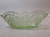 Vintage Lime Green Pressed Glass Serving Dish