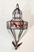 Ted Blaylock Hanging Stained Glass Suncatcher Prism with Bald Eagle