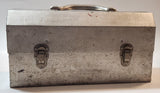 Vintage L. May Mfg Co. 14" Wide Polished Riveted Aluminum Metal Miner's Lunch Box