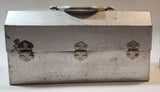 Vintage L. May Mfg Co. 14" Wide Polished Riveted Aluminum Metal Miner's Lunch Box