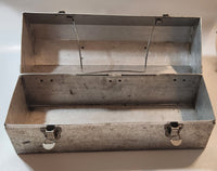 Vintage L. May Mfg Co. 14" Wide Polished Riveted Aluminum Metal Miner's Lunch Box